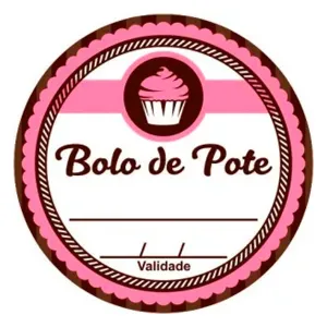 ETIQUETA P/ BOMBOM HIPER EMB. BOLO NO POTE ROSA C25