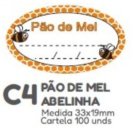 ETIQUETA P/ BOMBOM HIPER EMB. PAO DE MEL ABELINHA C4