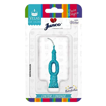 VELA JUNCO MINI GLITTER AZUL TIFFANY Nº 0
