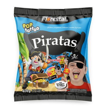 PIRULITO FLORESTAL POP TATTOO PIRATAS 400 GR
