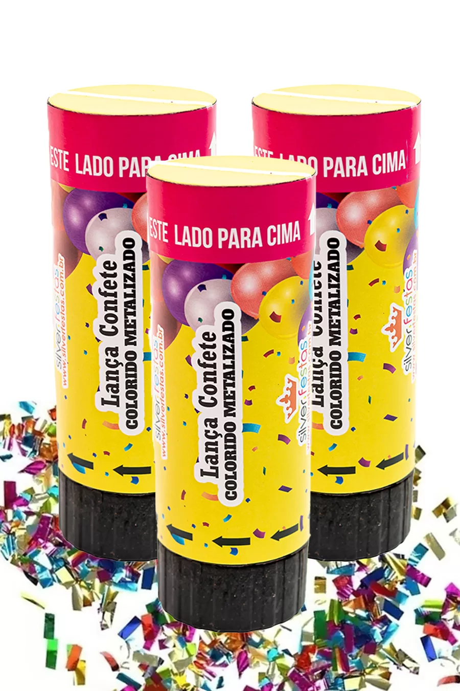 MEGA FESTA SILVER FESTAS 11 CM COLORIDO METALIZADO C/03 UN