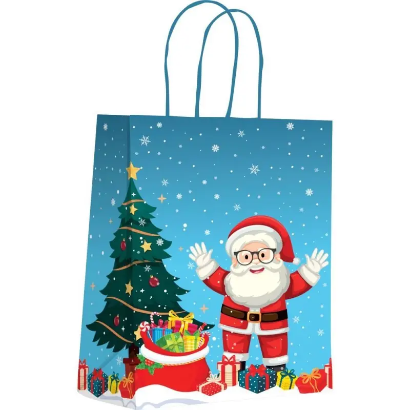 NATAL SACOLA DE PAPEL REVAL TAM. G 39X32X19 CM PAPAI NOEL