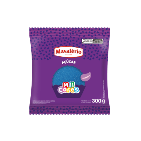 ACUCAR CRISTAL MAVALERIO MIL CORES AZUL 300 GR