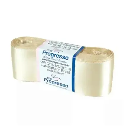 FITA PROGRESSO CETIM 38 MM X 10 MT COR 236 BEGE