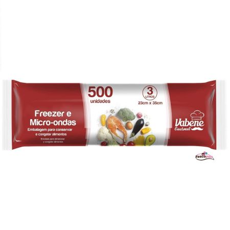 EMBALAGEM P/ FREEZER VABENE 3 LT 23 CM X 35 CM C/500 UN