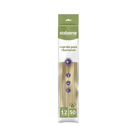 PALITO P/ CHURRASCO VABENE ESPETAO 50 CM C/12 UN