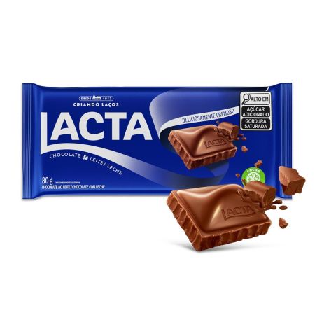 CHOCOLATE BARRINHA LACTA AO LEITE 80 GR
