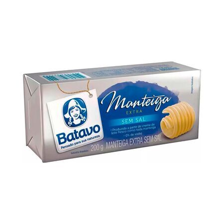 MANTEIGA BATAVO EXTRA S/SAL 200 GR TABLETE