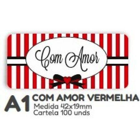 ETIQUETA P/ BOMBOM HIPER EMB. COM AMOR VERMELHA A1