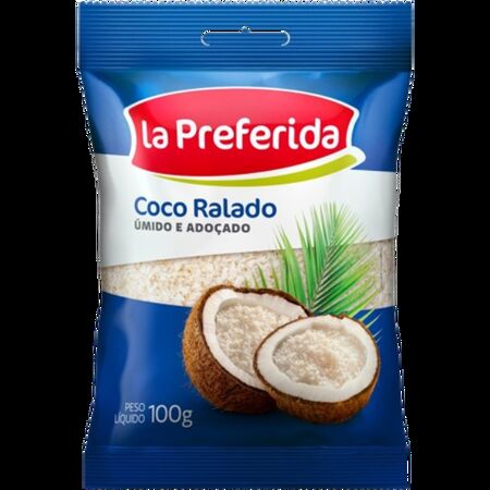 COCO RALADO MEDIO LA PREFERIDA 100 GR UMIDO E ADOCADO