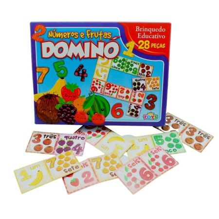 MINI BRINQUEDO SOS IMPORTADORA JOGO DOMINO NUMEROS E FRUTAS