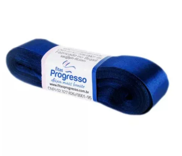 FITA PROGRESSO CETIM 22 MM X 10 MT COR 215 AZUL MARINHO