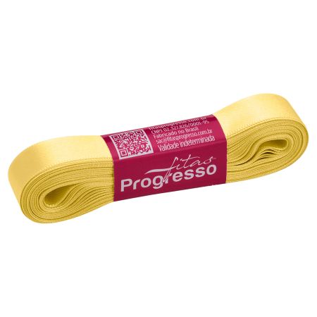 FITA PROGRESSO CETIM 15 MM X 10 MT COR 2052 AMARELO CLARO