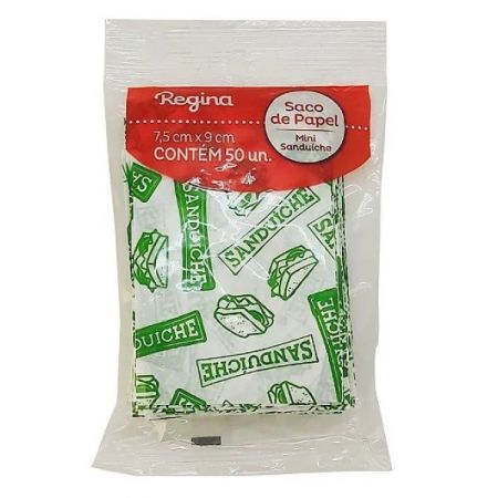SACO P/ MINI SANDUICHE REGINA PAPEL C/50 UN