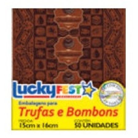 EMBALAGEM P/ TRUFFAS 15X16 LUCKY FEST SABOR TRADICIONAL C/50 UN