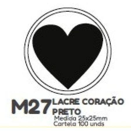 ETIQUETA P/ BOMBOM HIPER EMB. LACRE CORACAO PRETO M27