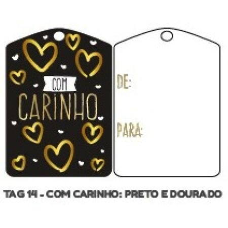 TAG HIPER EMB. COM CARINHO - PRETO E DOURADO REF. 14
