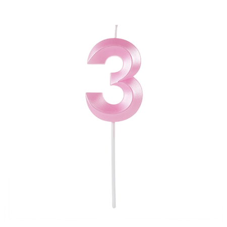VELA SILVER DESIGN MINI ROSA Nº 3