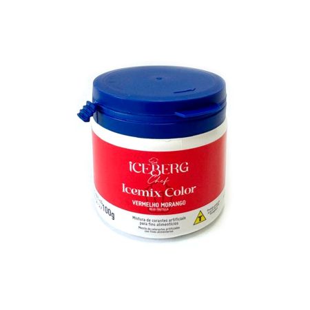 CORANTE EM PO ICEBERG ICEMIX 100 GR VERMELHO MORANGO