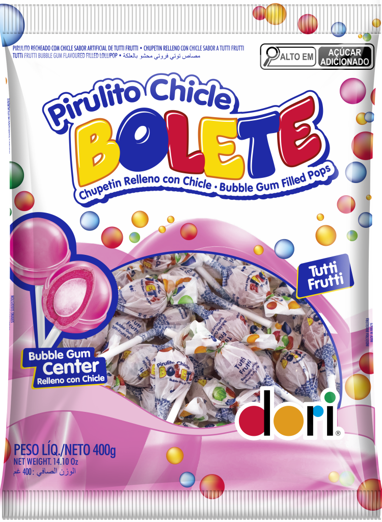 PIRULITO DORI CHICLE BOLETE TUTTI FRUTI PCT 400 GR