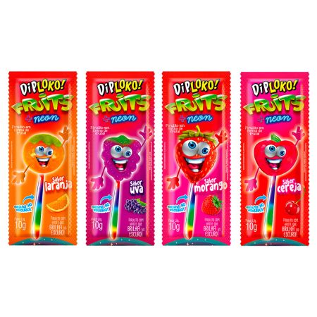 PIRULITO DIPLOKO FRUTAS NEON SORTIDO UNITARIO