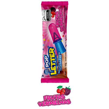 PIRULITO POP LETTER FRUTAS VERMELHAS UNITARIO