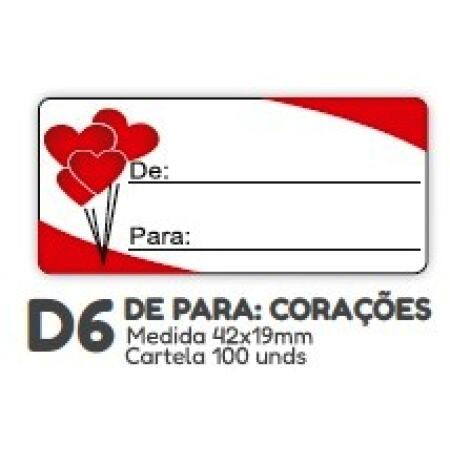 ETIQUETA P/ BOMBOM HIPER EMB. DE/PARA CORACOES D6