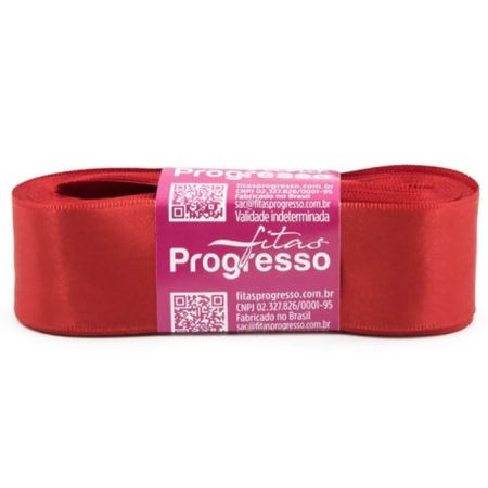 FITA PROGRESSO CETIM 30 MM X 10 MT COR 209 VERMELHO