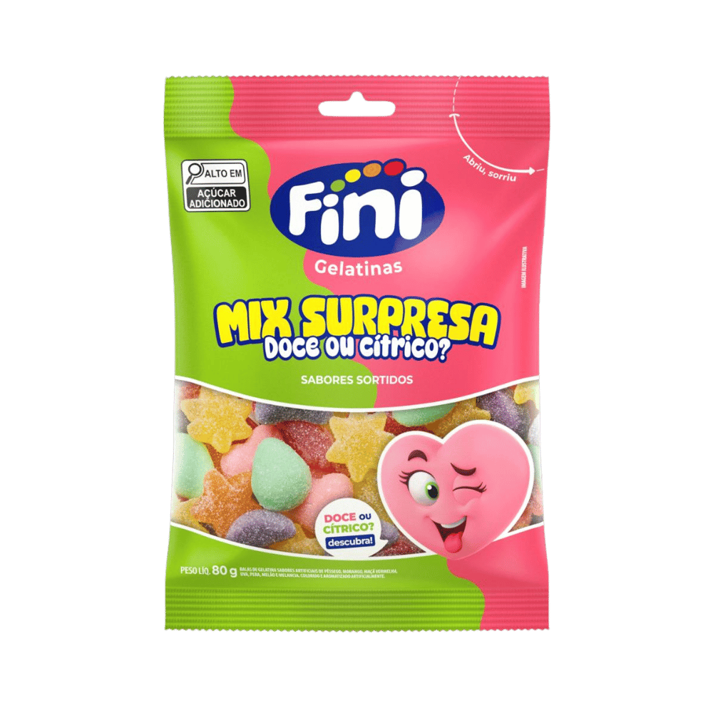 BALA DE GELATINA FINI 80 GR MIX SURPRESA