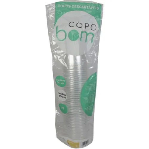 COPO DESCARTAVEL COPOBOM 550 ML CRISTAL PP C/50 UN