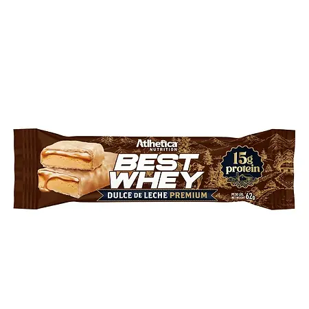 BARRA PROTEIN ATLHETICA NUTRITION BEST WHEY DULCE DE LECHE 62 GR