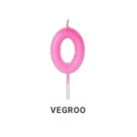 VELA SILVER GLITTER ROSA Nº 0