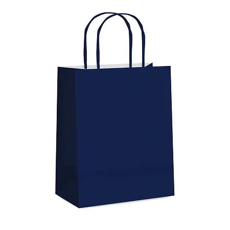 SACOLA DE PAPEL CROMUS GG 39X32X16 CM AZUL MARINHO