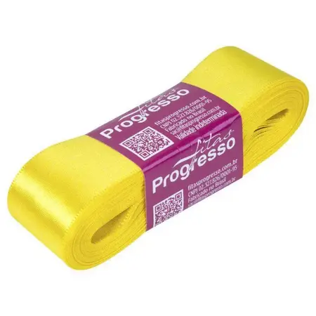 FITA PROGRESSO CETIM 30 MM X 10 MT COR 763 AMARELO GEMA