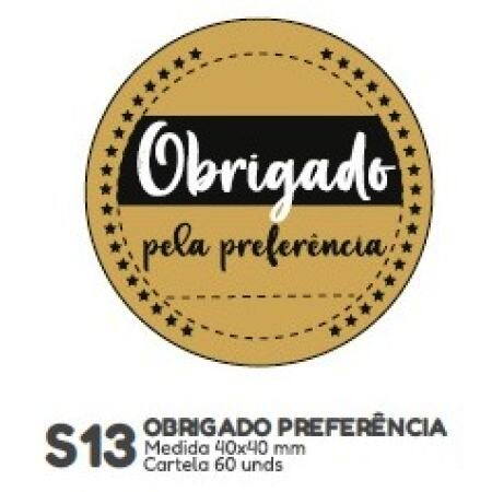 ETIQUETA P/ BOMBOM HIPER EMB. OBRIGADO PELA PREFERENCIA S13