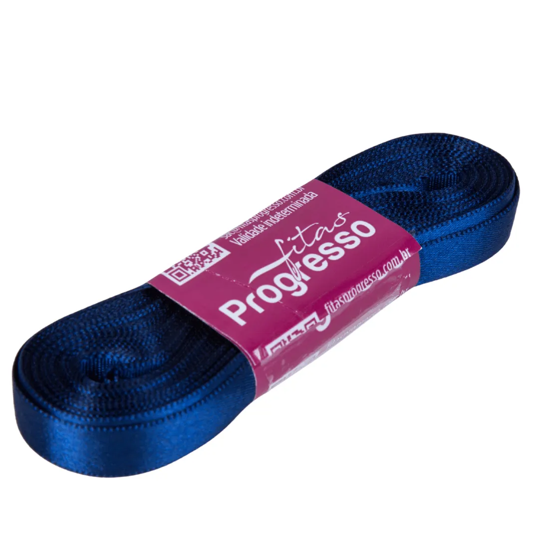 FITA PROGRESSO CETIM 10 MM X 10 MT COR 215 AZUL MARINHO