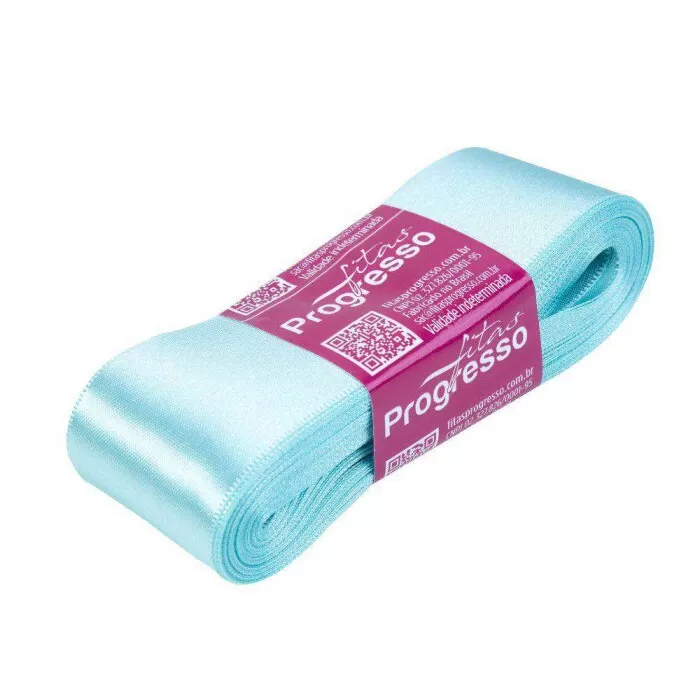 FITA PROGRESSO CETIM 38 MM X 10 MT COR 247 AZUL TIFFANY