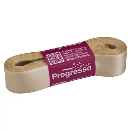 FITA PROGRESSO CETIM 22 MM X 10 MT COR 236 BEGE
