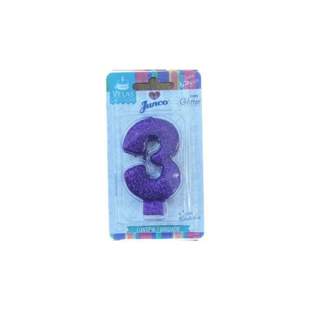 VELA JUNCO LIVE COLORS GLITTER LILAS Nº 3