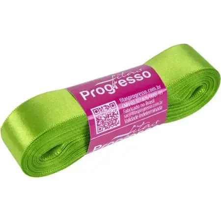 FITA PROGRESSO CETIM 22 MM X 10 MT COR 677 VERDE FOLHA