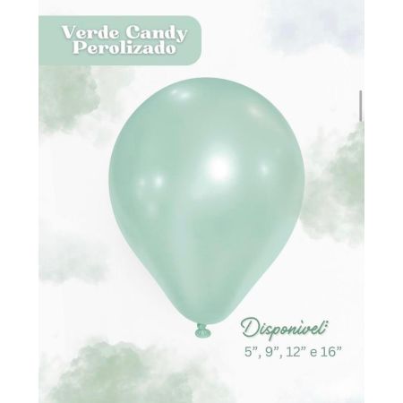 BALOES FEST BALL PEROLADO CANDY COLLOR 5 VERDE C/50 UN