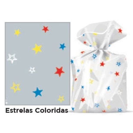 SACO TRANSP. 10X15 LUCKY FEST ESTRELA 4 CORES C/50 UN
