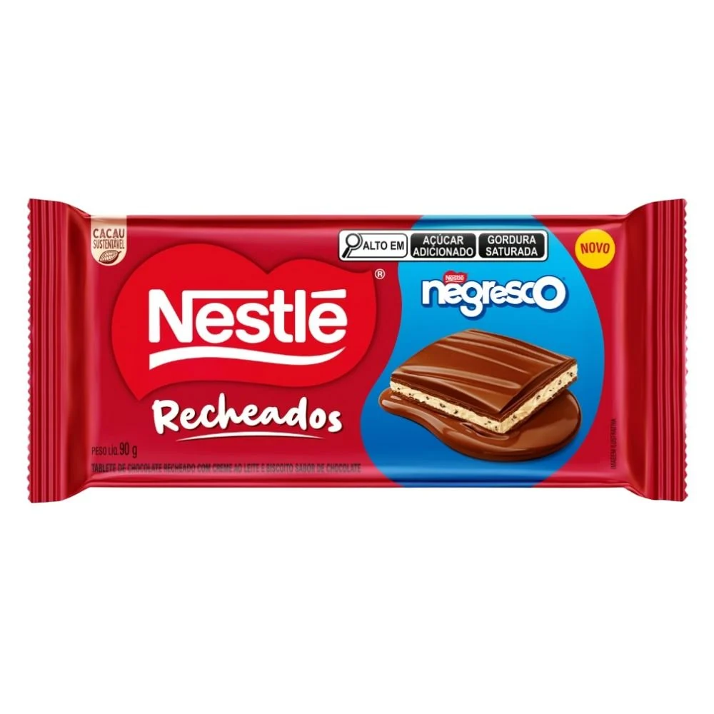 CHOCOLATE BARRINHA NESTLE RECHEADO NEGRESCO 90 GR