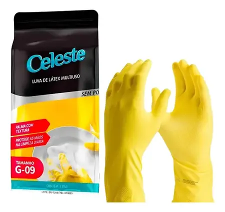 LUVA LATEX CELESTE TAM. G 1 PAR