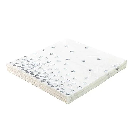 NATAL GUARDANAPO SILVER FESTAS 32X32 ESTAMPADO C/20 UN CONFETES PRATA