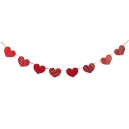 FAIXA DECORATIVA SILVER PLASTIC GUIRLANDA CORACOES 2 MT