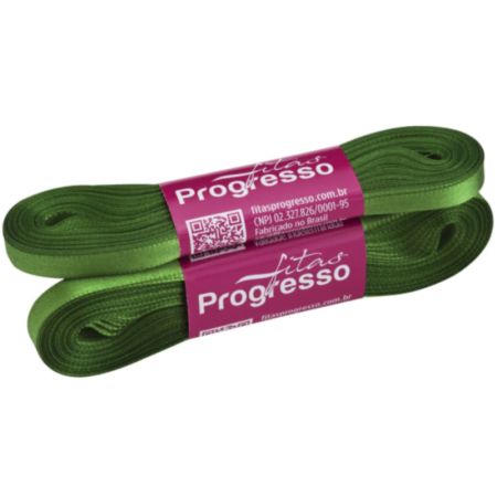 FITA PROGRESSO CETIM 07 MM X 10 MT COR 249 VERDE MILITAR
