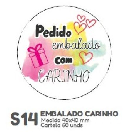 ETIQUETA P/ BOMBOM HIPER EMB. EMBALADO CARINHO S14